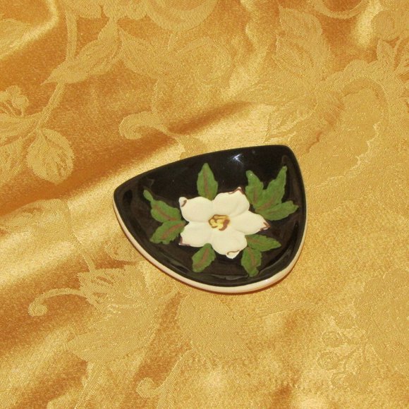 1950's BC Ceramics Dogwood Trinket Pin Dish Signed Herta Cottagecore - Picture 9 of 12